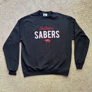 Champion Sweater Men's Large Crewneck Long Sleeve Shakopee Sabers Black/Red